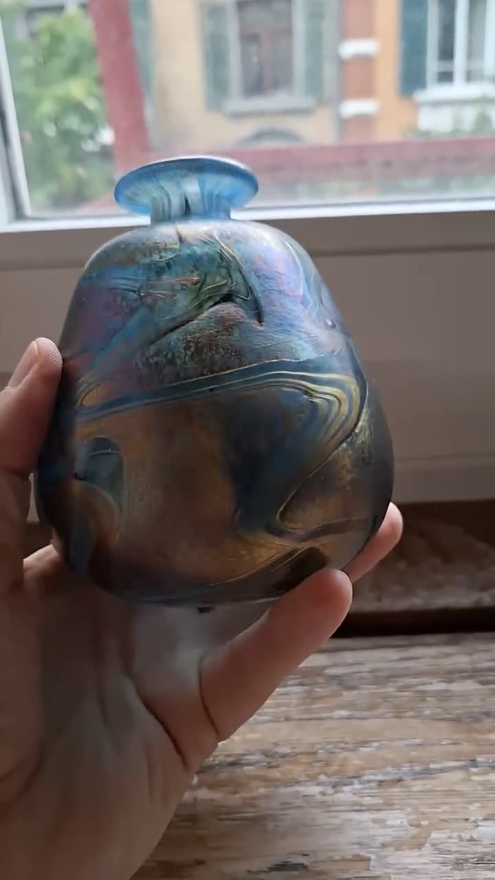Vintage Art Glass Vase Isle of Wight Studio Glass Vase Handblown