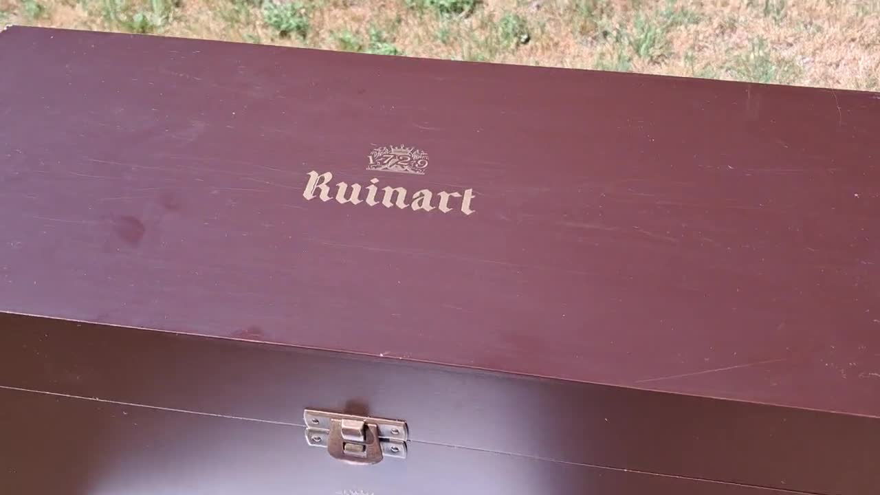Vintage Ruinart Crate, Wood Crate, Oak Rustic Wedding Decor, Gift