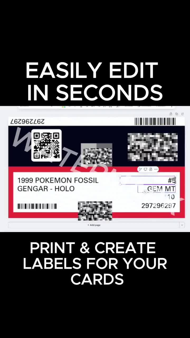 Custom Graded-Style Card Slab Label | Editable Digital Download Custom Graded-Style Card Slab Label | Editable Digital Download