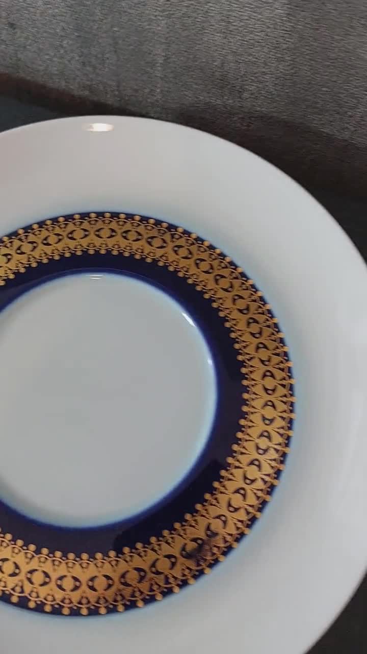 Vintage Thomas Germany Sauciere: Rotunda Cobalt Blue Gold, Tapio