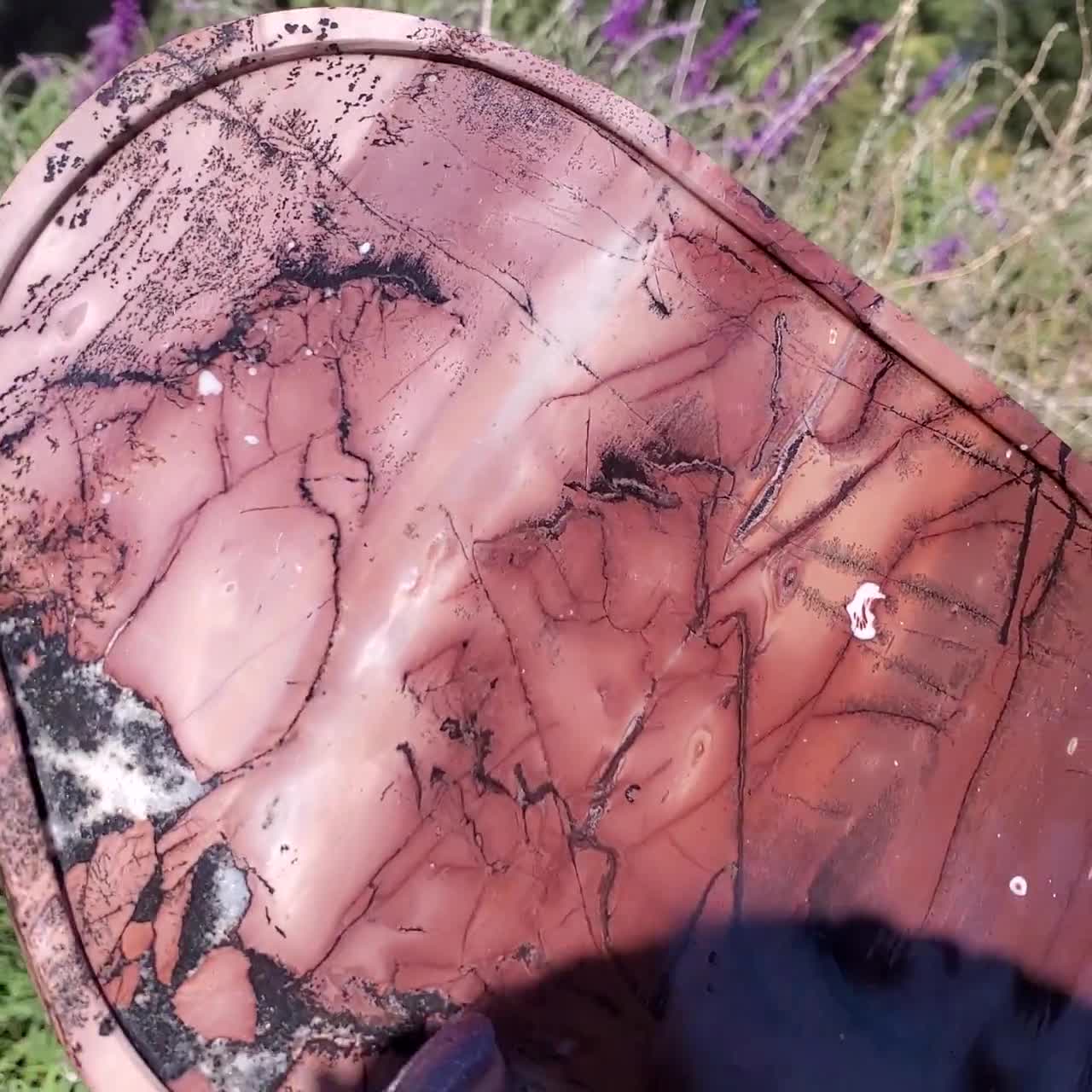 Picture Jasper Dendrite Platter Tray Serving Dish L Dendritic
