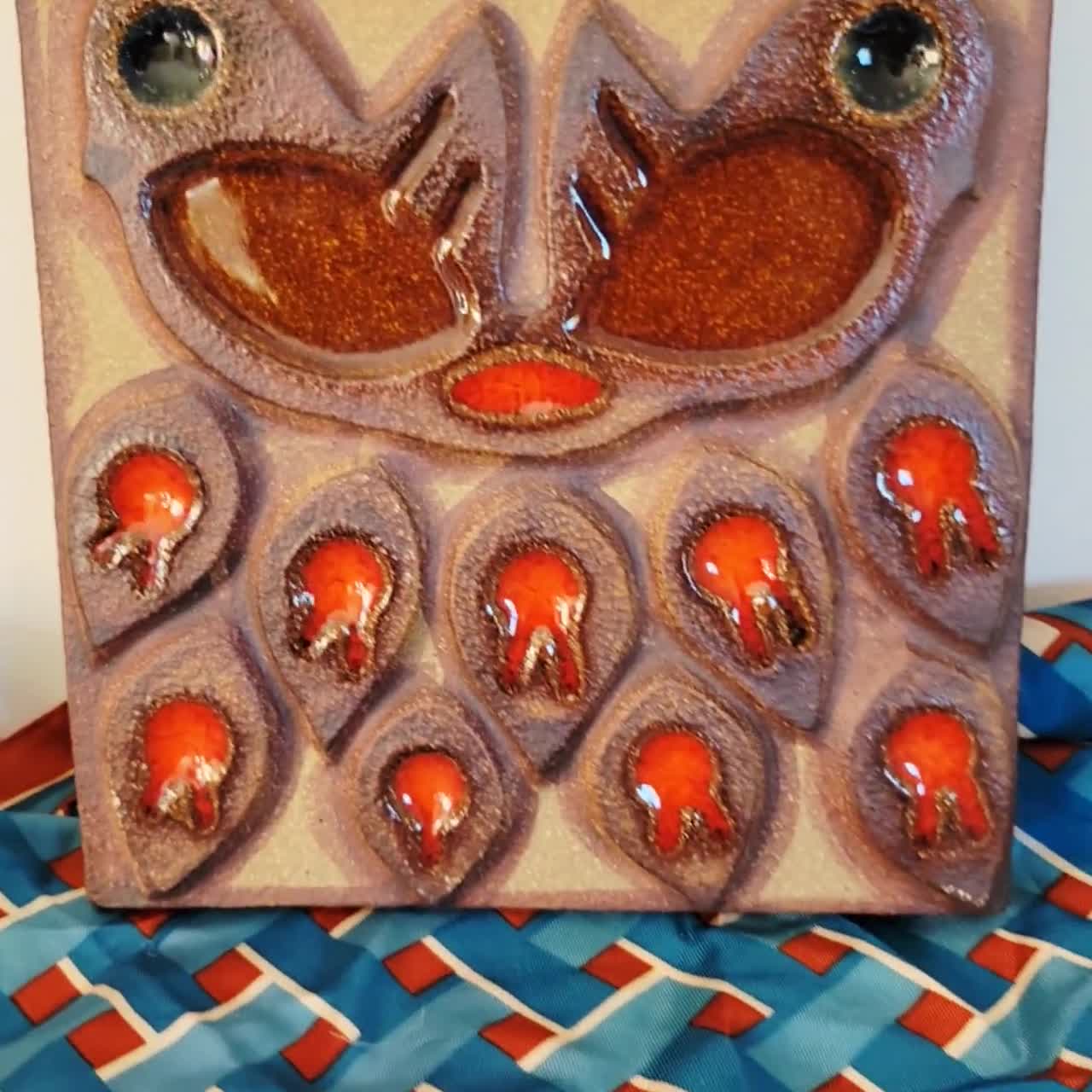 Søholm Denmark Ceramic Bird Tile Art. Mid Century Scandinavian