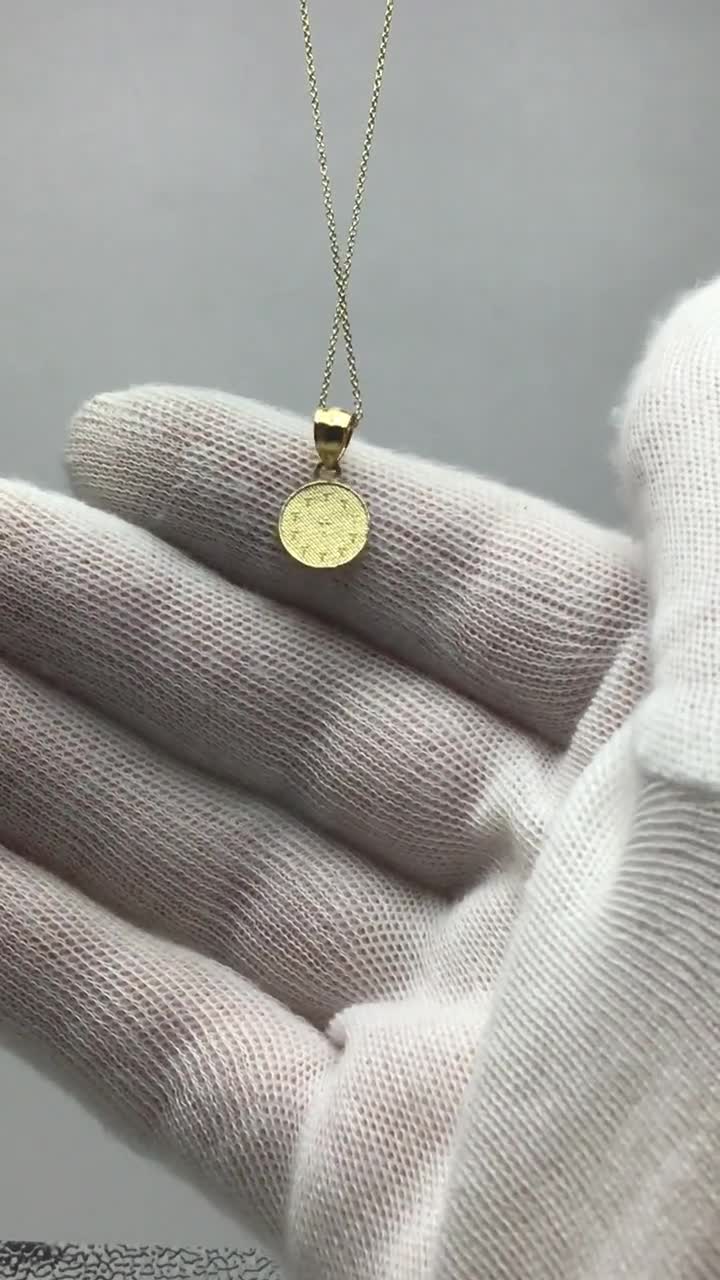 Ciondolo angelo in vero oro massiccio in oro 10k o 14k, ciondolo religioso  delicato con finitura a taglio diamante per bracciale con ciondoli o collana  con ciondoli -  Italia