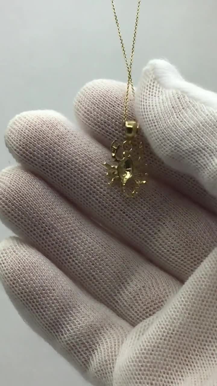 10k Gold Scorpion Pendant - Real Solid Gold Zodiac Scorpio Gifts Animal  Jewelry