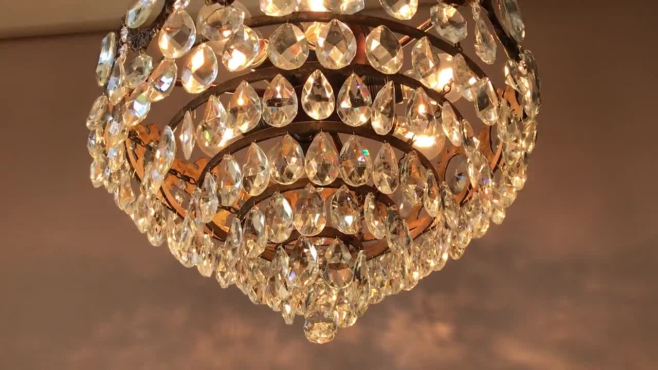 Grande lampadario di cristallo Stile Impero, con 15 luci