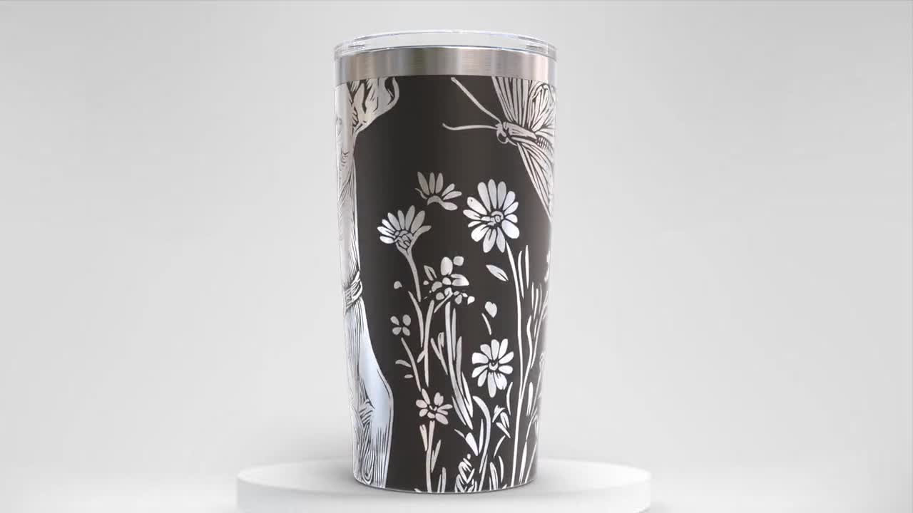 Wildflower Dogs Greyhound Laser Engraved 20oz Stainless Steel Tumbler video poster