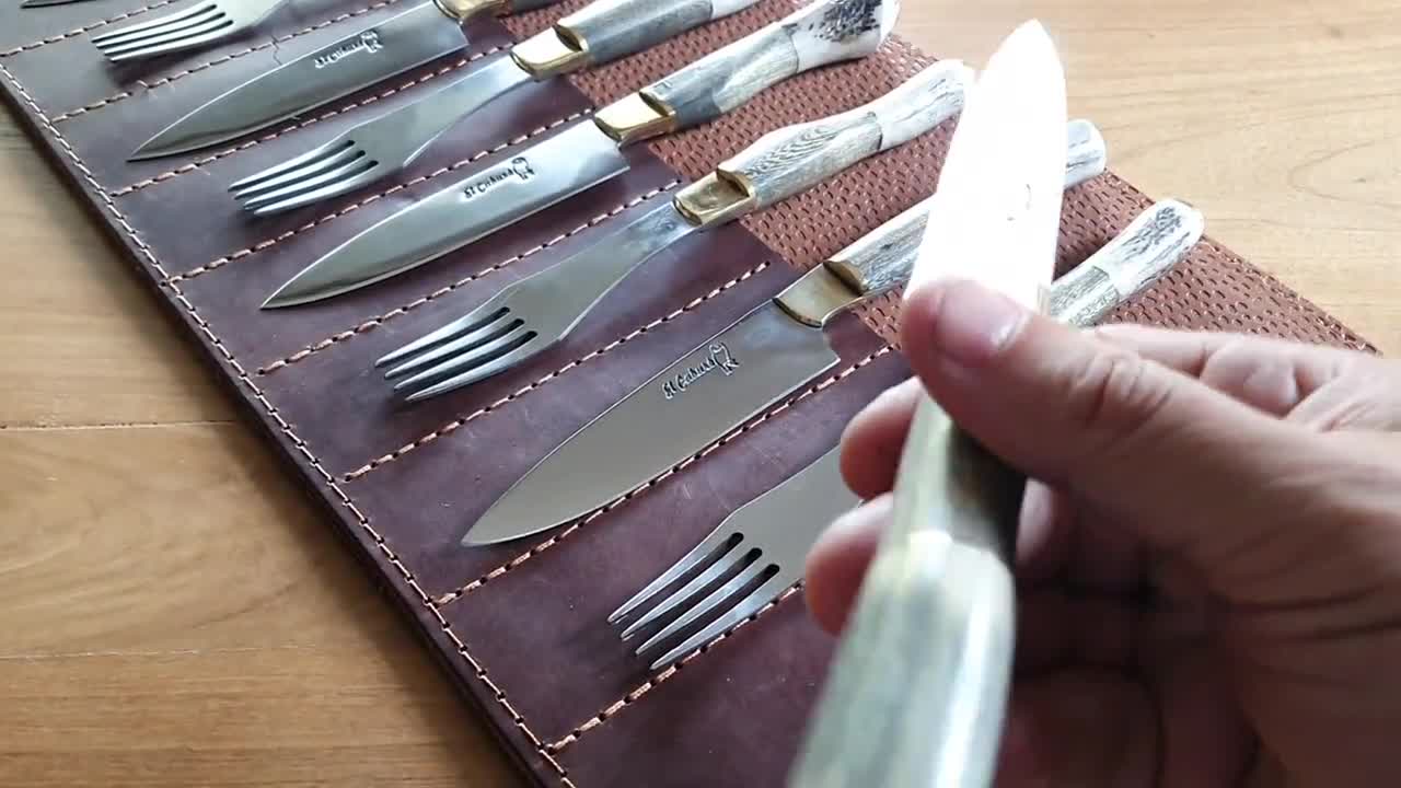 STEAK KNIVES SET X 12 Argentine Gaucho Stainless Steel Mission Argentina. 