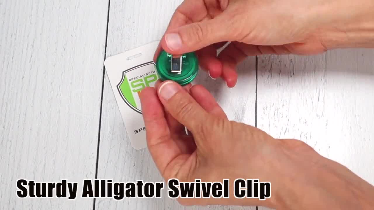 Bulk 100 Green Translucent Badge Reels Free Ship Cute Retractable Round ID Badge  Holder W/ Swivel Alligator Clip Crafting Supplies 