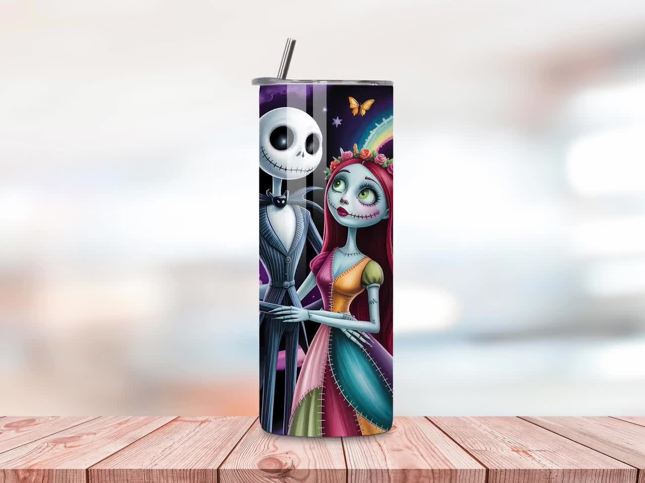 Envoltorio para vaso Jack & Sally: Diseño romántico y espeluznante (Descarga digital PNG) video poster