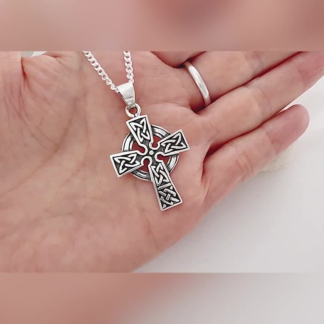 S925 Argento Fatto a Mano Croce Spada Collana Ciondolo da Uomo┃Ravenna