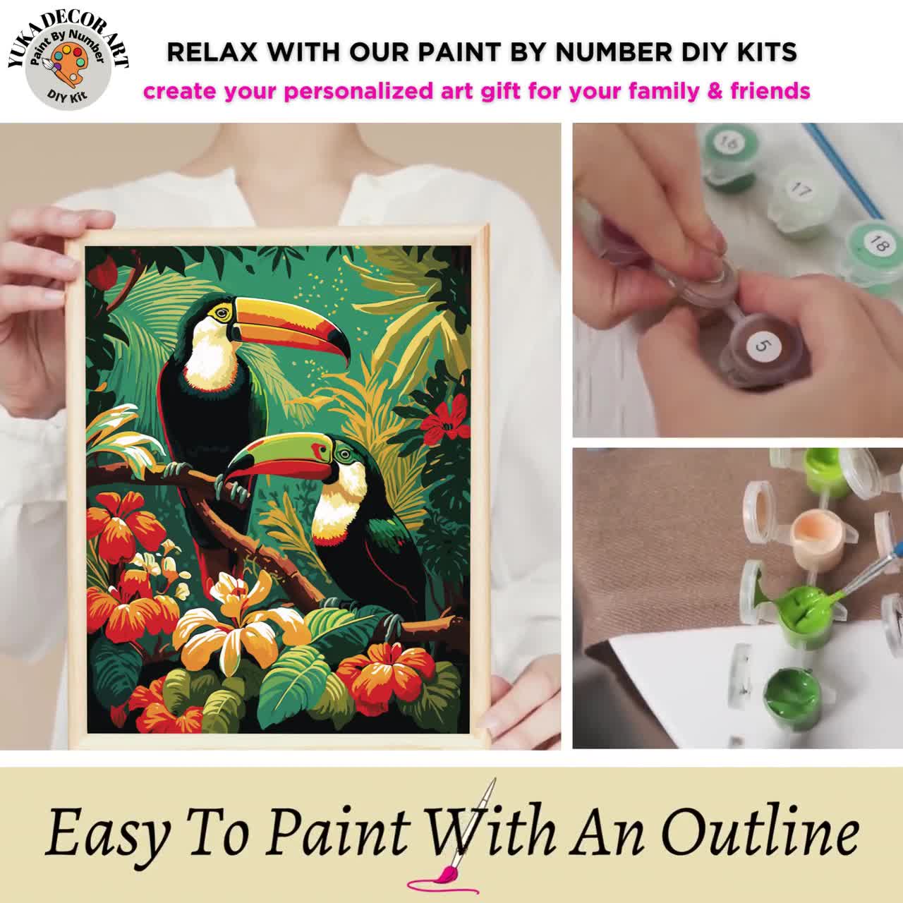 TAHEAT Peinture par numéros pour adultes, Kit de peinture à l'huile sur
