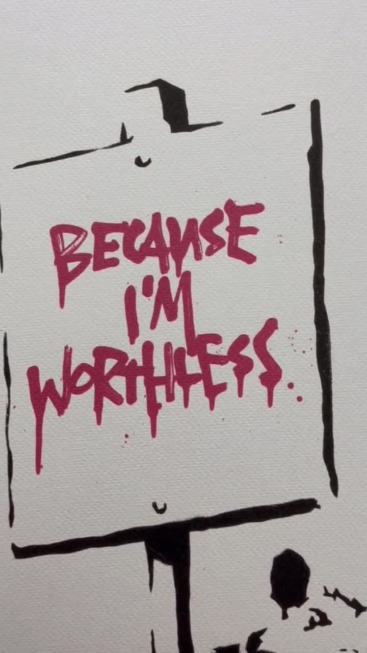 BANKSY - Because I'm Worthless - エディション番号 62/150、50 x 70