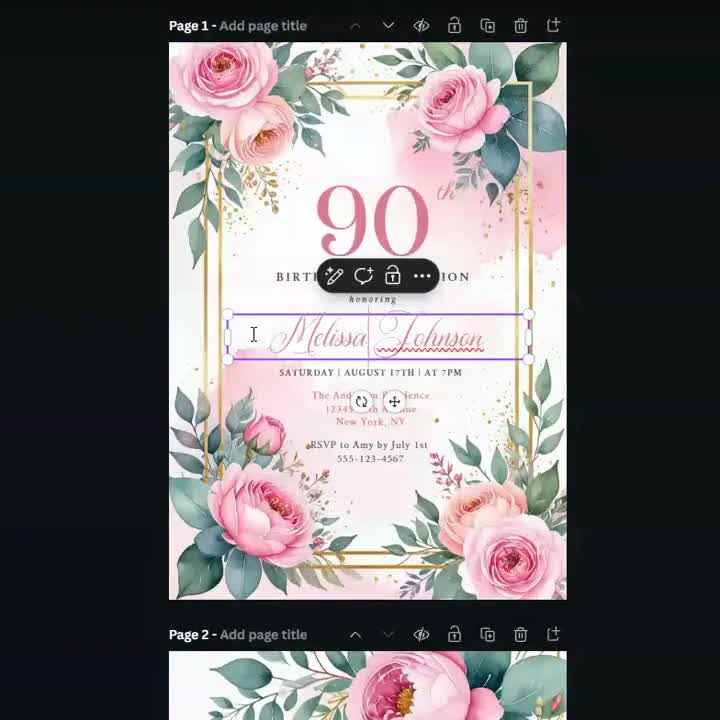 Rose Gold Floral 85th Birthday Guest Book - Keepsake Signature Book For Men & Women, Party Decor And Souvenir