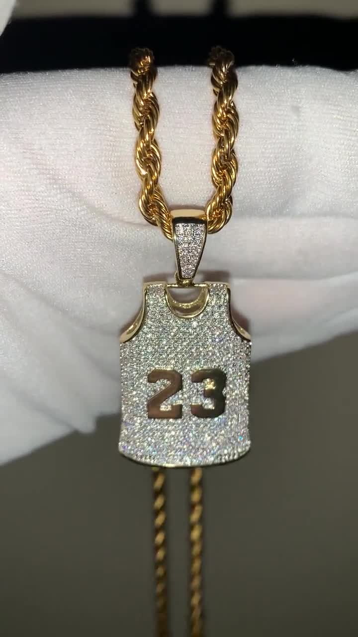 23 Michael Jordan Chicago Bulls Bling Basketball jersey necklace