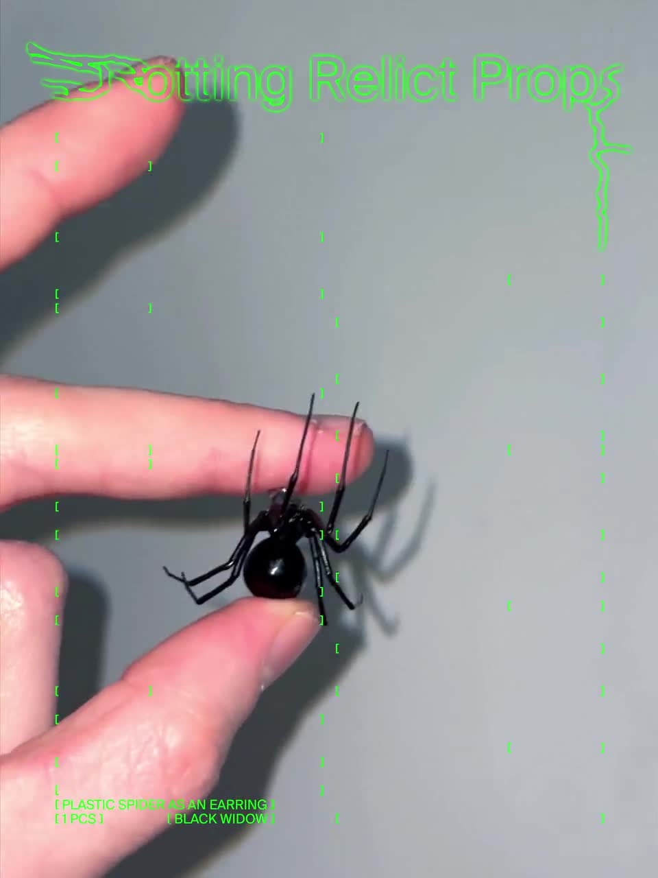 plastic black widow spider as an earring | realistic latrodectus hesperus |  1 pcs