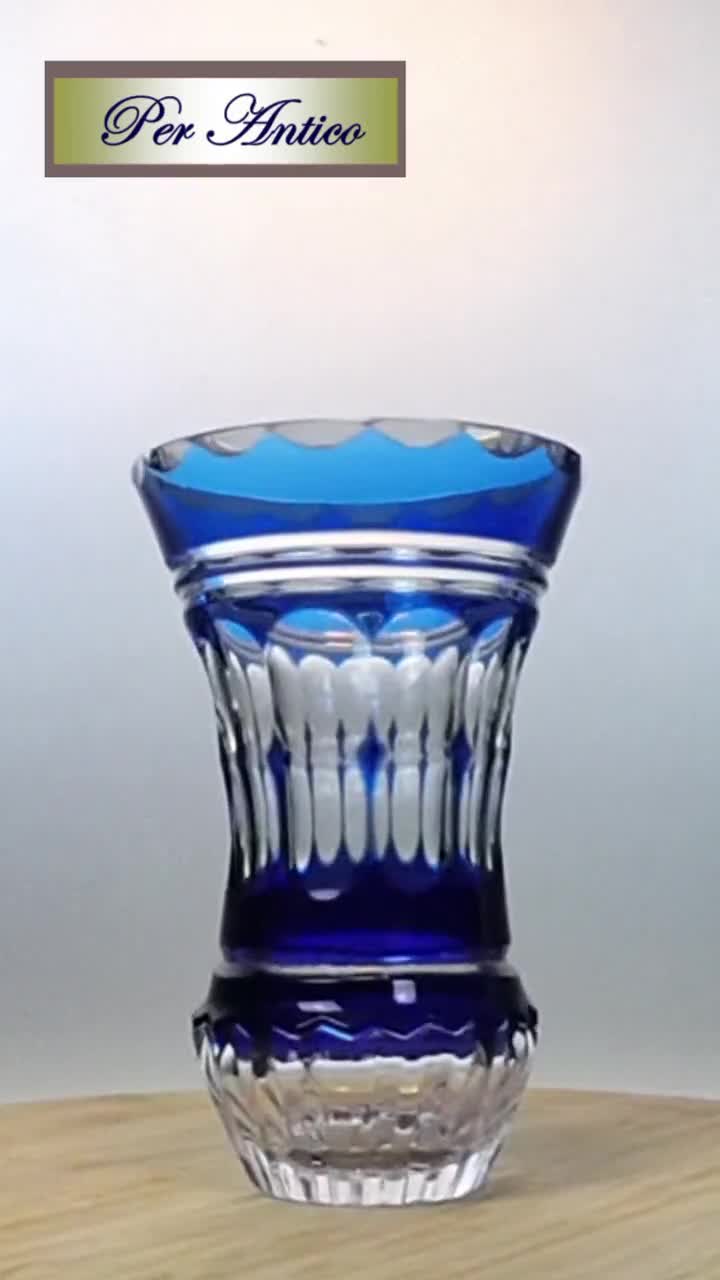 Val Saint Lambert Cobalt Blue Crystal Vase - Etsy