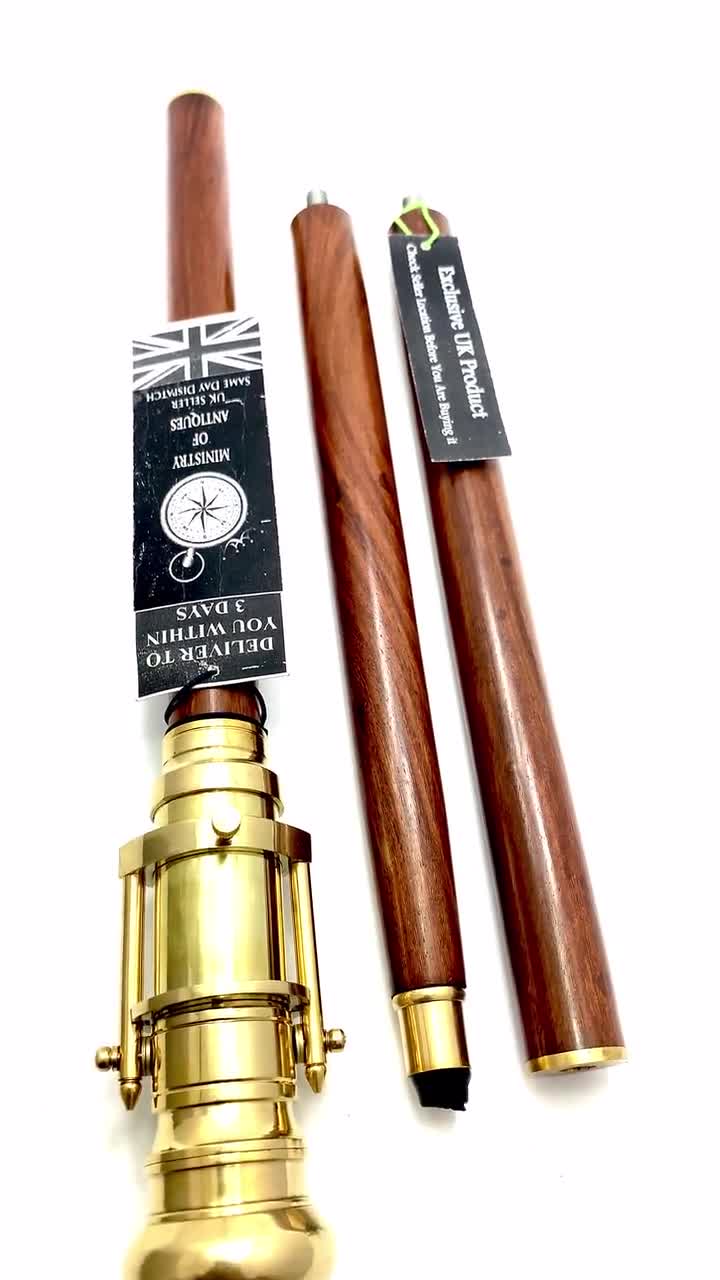 Nautical Spy Telescope Handle Gentleman's Hardwood Cane Walking