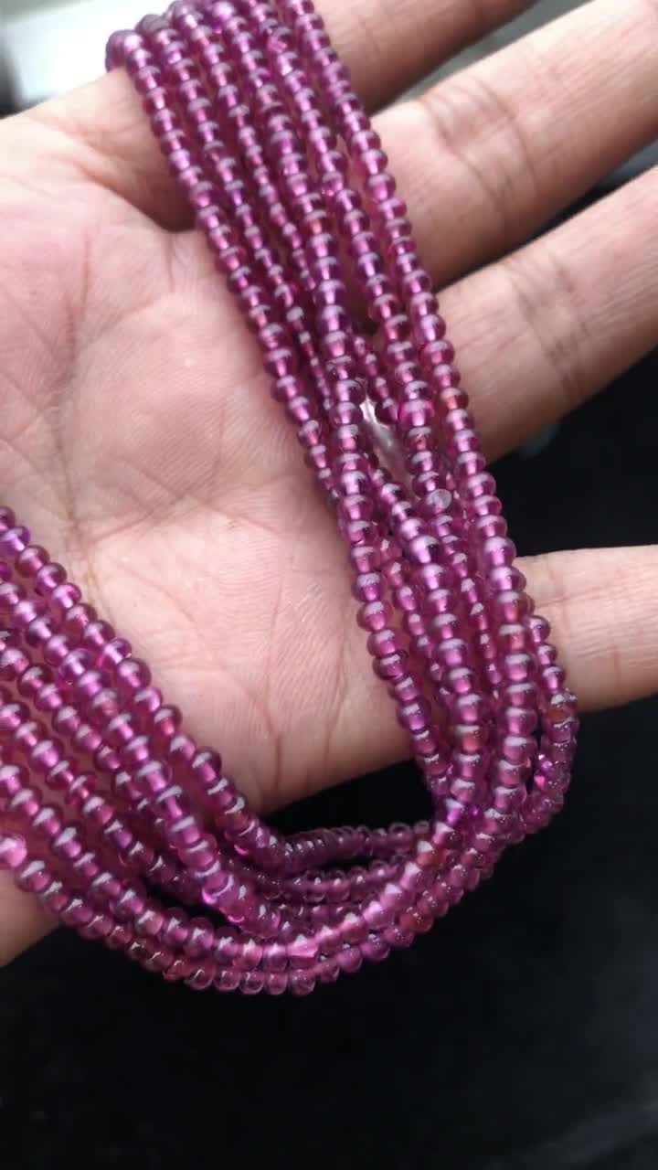 Rhodolite Garnet 3mm Faceted Rondelles 1117