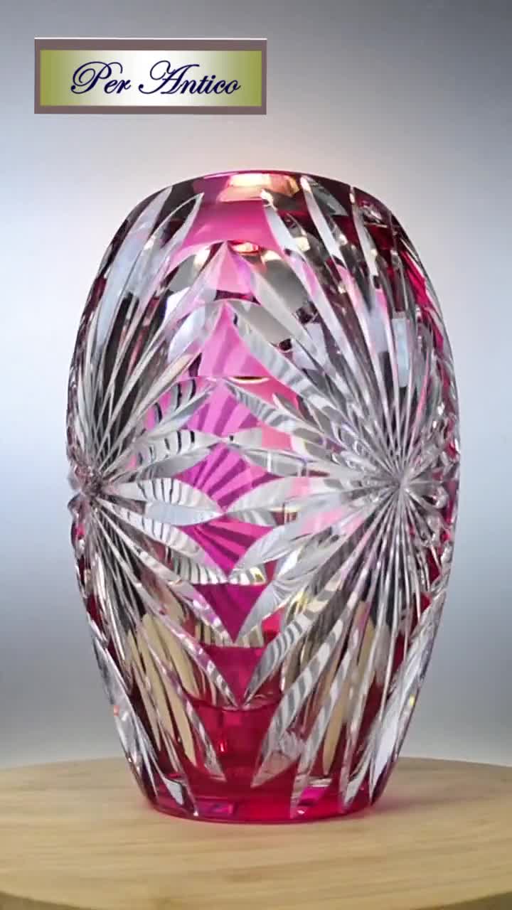 Val Saint Lambert Ruby Red Crystal Vase 