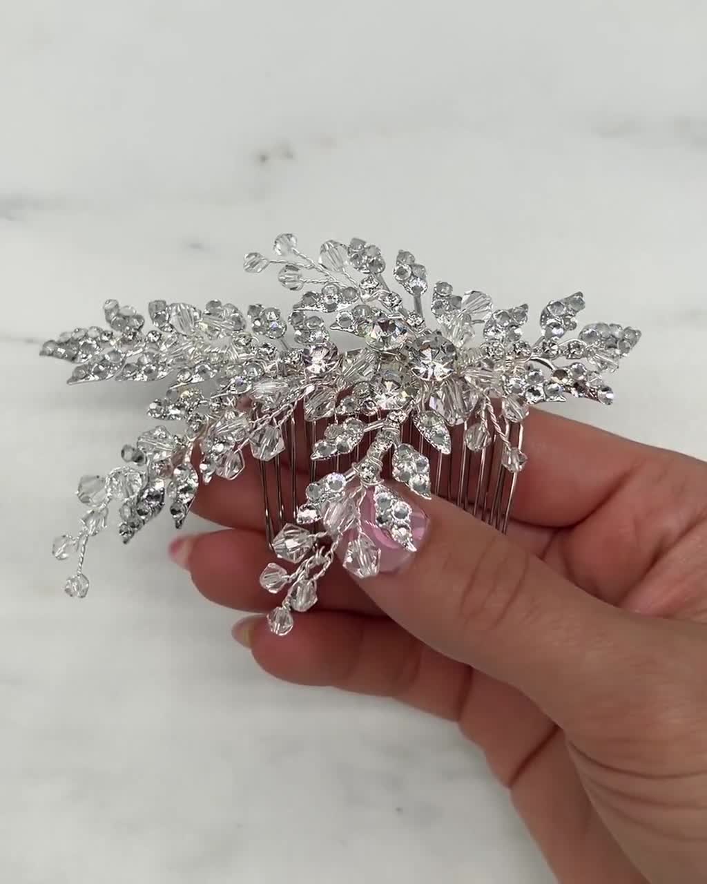 IYOU Peinetas de Boda Peineta de Cristal Dorado Tocado Flor Strass  Accesorios para el cabello Novia Dama de Honor Prom para Mujeres :  : Belleza