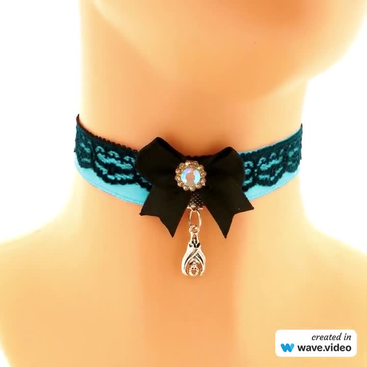 GENBREE Black Lace & Feather Choker Necklace - Gothic Pearl Collar Necklace For Women, Halloween & Party Jewelry - View #5