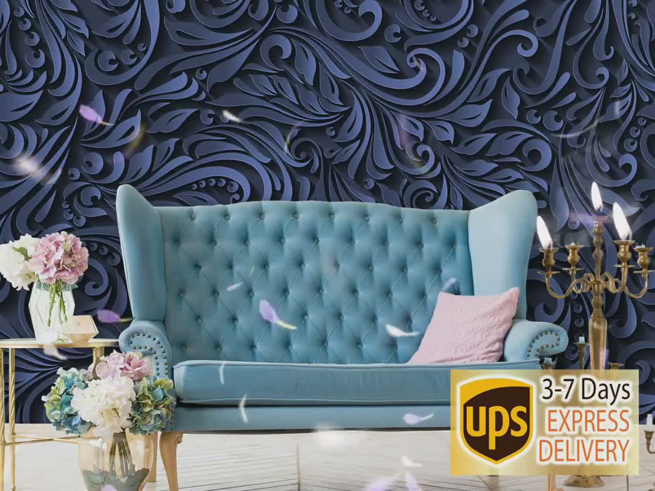 European Style PVC Waterproof Wallpaper 3D Wallpaper Roll Living Room  Bedroom Background Flower Wall Paper Roll Blue Coffee From  Home_decor_wallpaper, $77.39