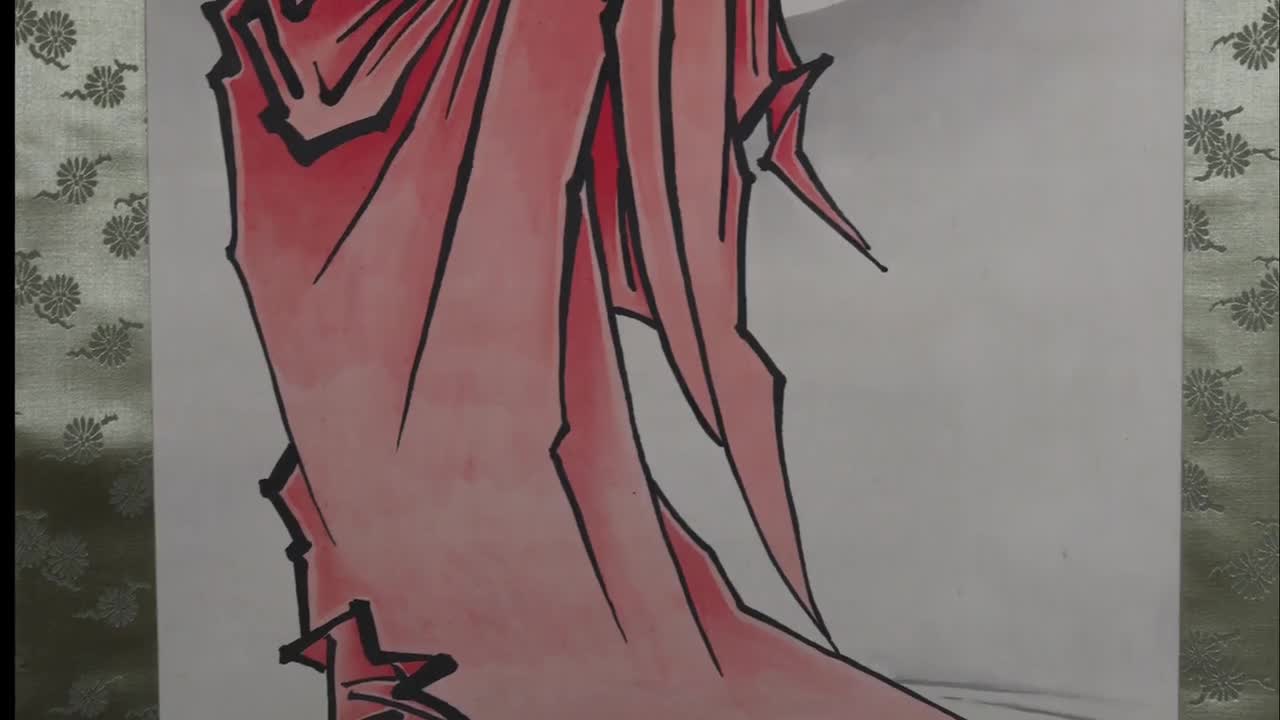 掛軸画 - 日本の禅仏教だるま掛け軸、永井暁月銘、箱付き - Etsy 日本
