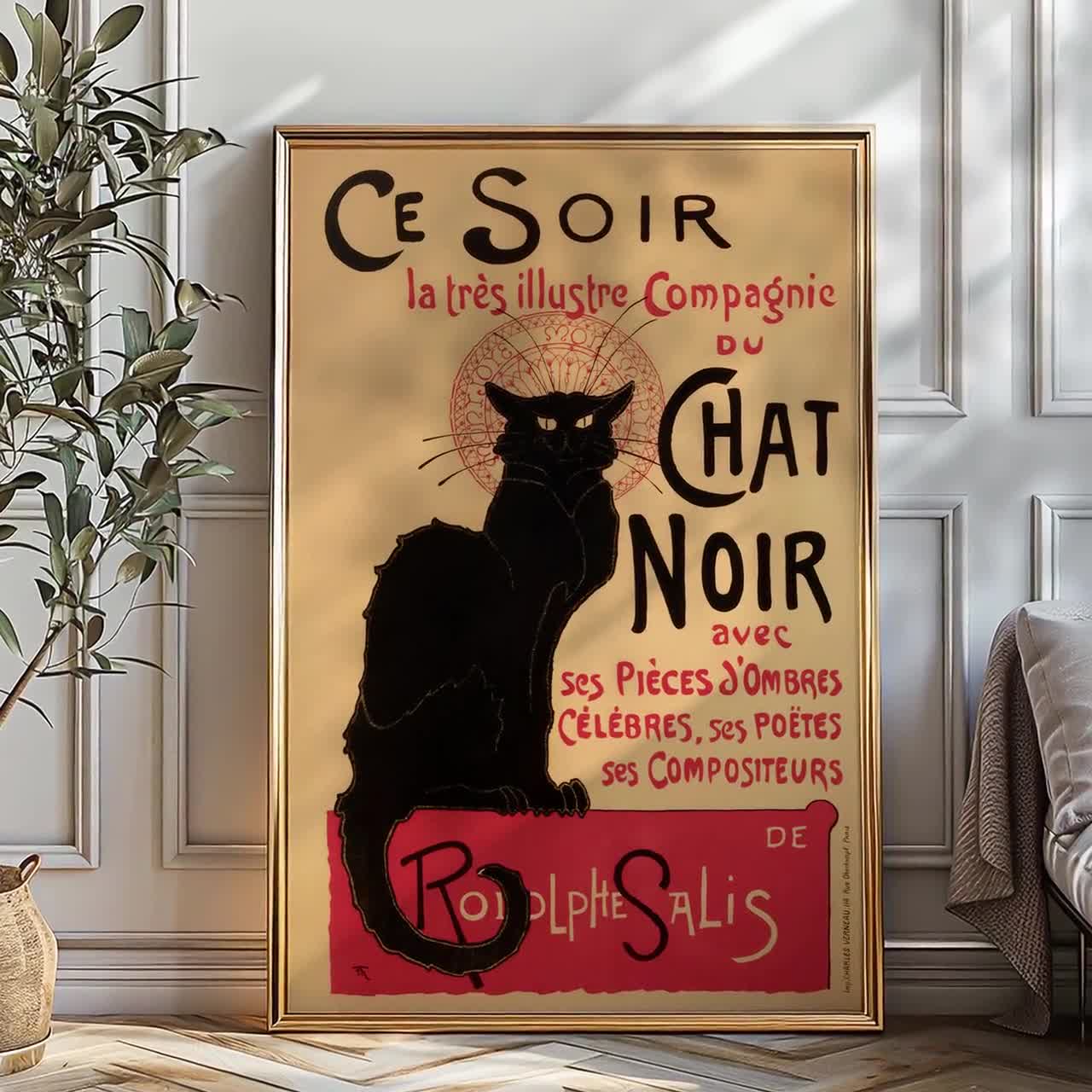 Le Chat Noir ( the Black Cat) Parisian Cabaret Advertising Vintage