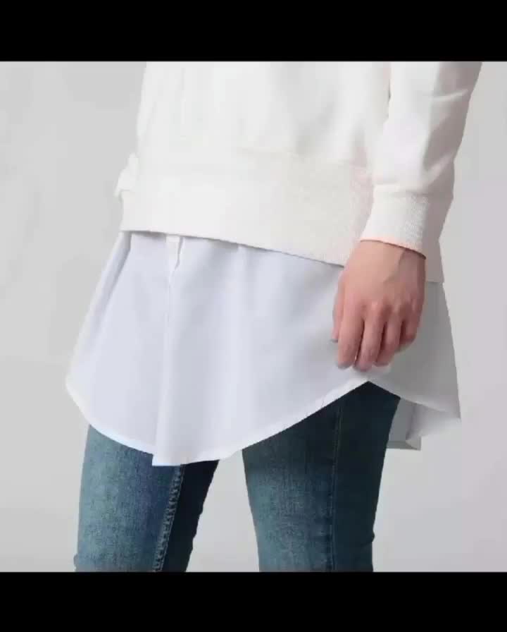 Jupon détachable, rallonge de chemise pour femme irrégulière fausse jupe  queue chemisier ourlet plaid mini jupe rallonge ourlet -  Canada