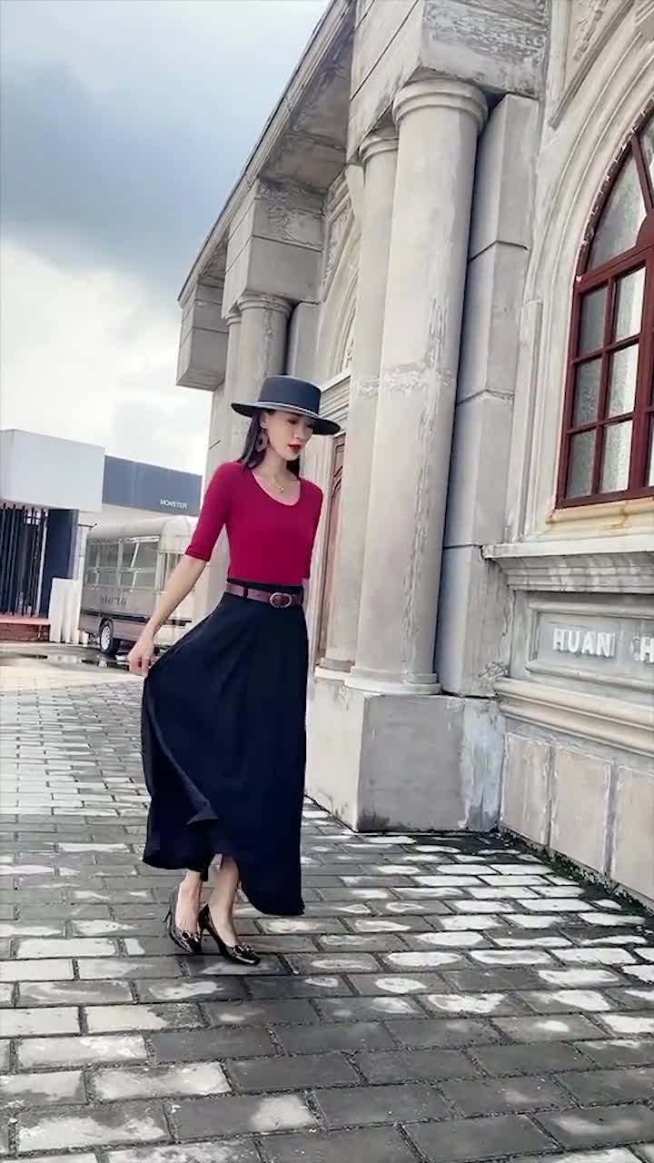 A Line Cotton Linen Maxi Skirt in Black, Long Skirt, High A Line Cotton Linen Maxi Skirt in Black, Long Skirt, High