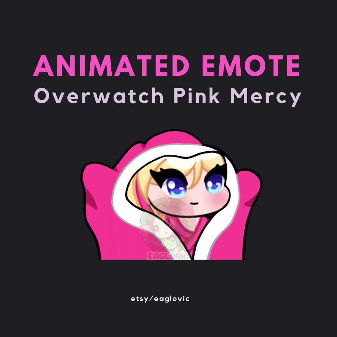 Animated Overwatch Mercy BLANKIES EMOTE , Overwatch Hero , Mercy Pink Skin  Twitch Discord Blanket dance Emote , Blankies dance emote