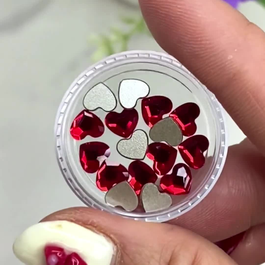 8 Pcs - Swarovski 2808 Heart Flatbacks No-hotfix 6mm Nail