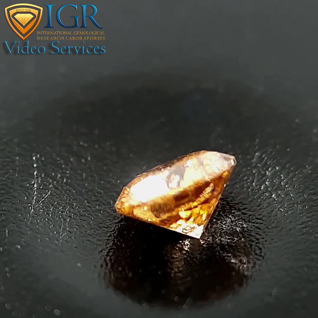 0.27 cts. CERTIFIED Round Brilliant Cut I2 Fancy Orangish Yellow Color  Loose Natural Diamond 28367