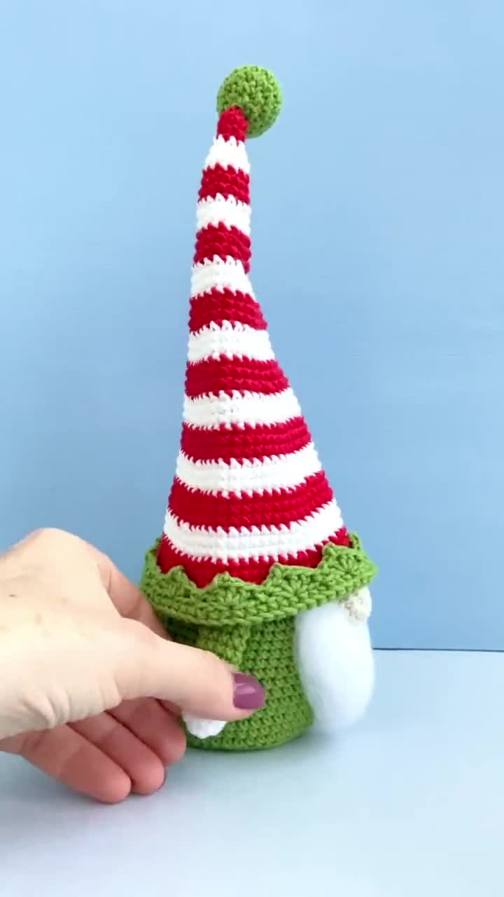 Crochet Pattern Christmas Elf Gnome, Holiday gnome pdf, Santa’s helper gonk