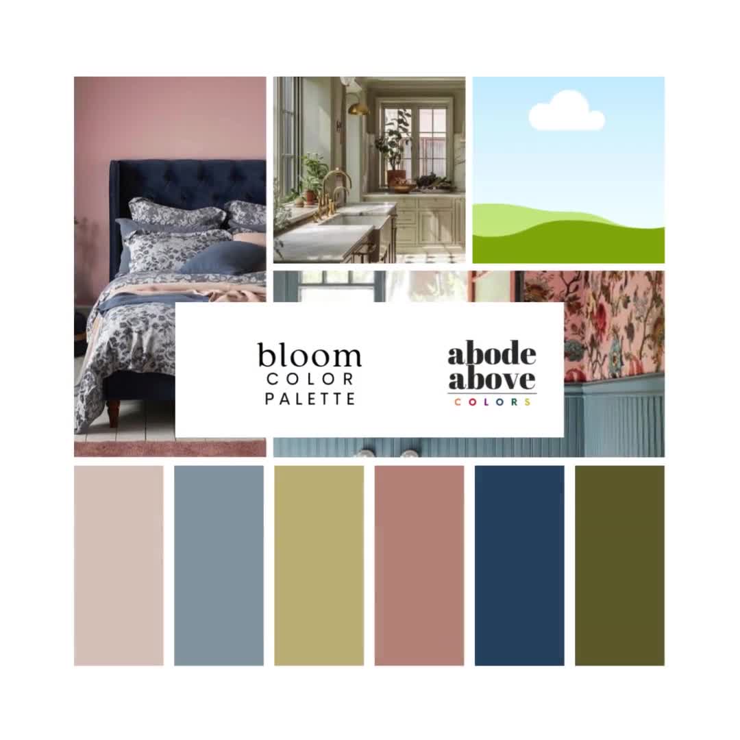 Bloom Interior Design Color Palette With Hex Codes for Procreate