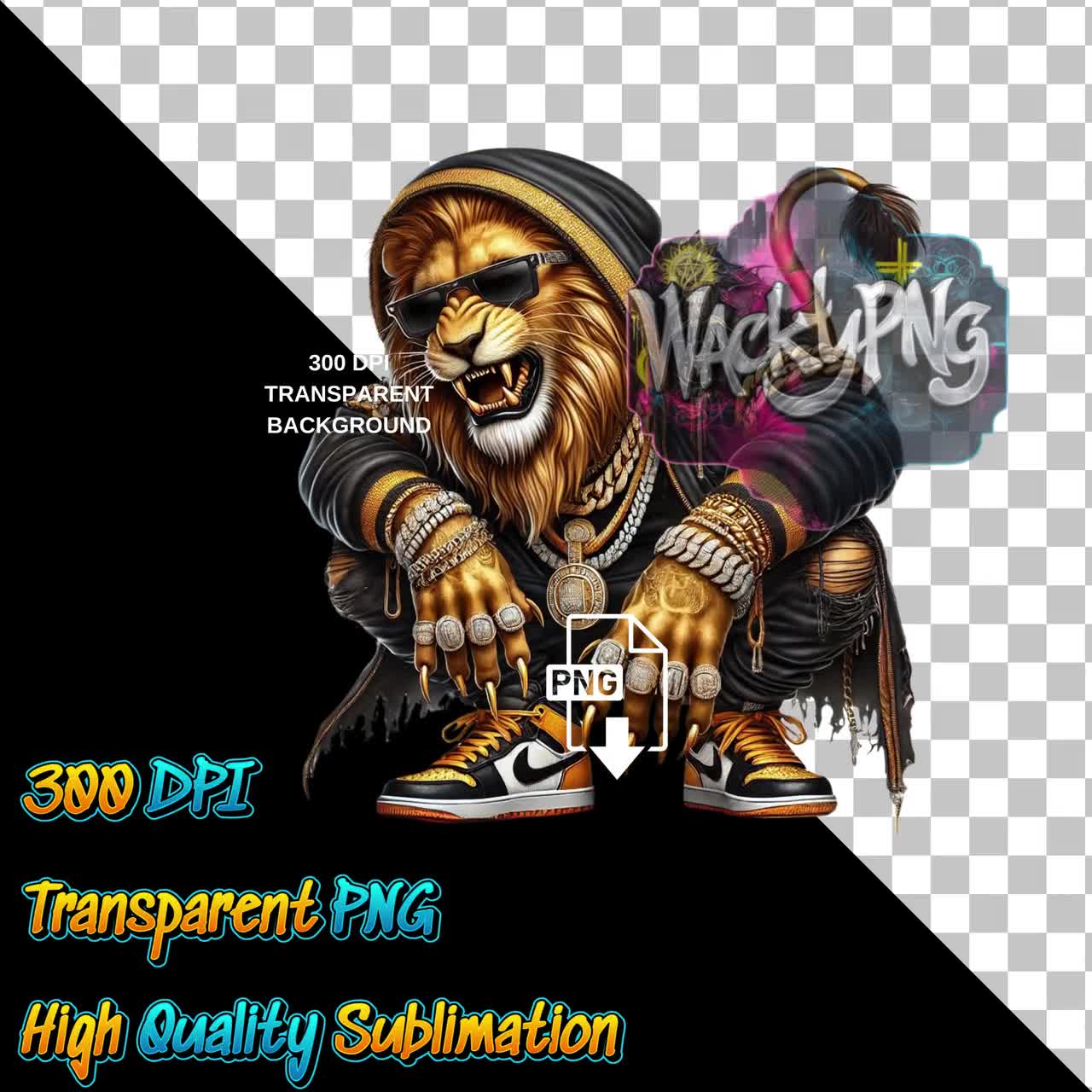 Graffiti Lion PNG: Urban Hip Hop Art - Digital Download - Etsy
