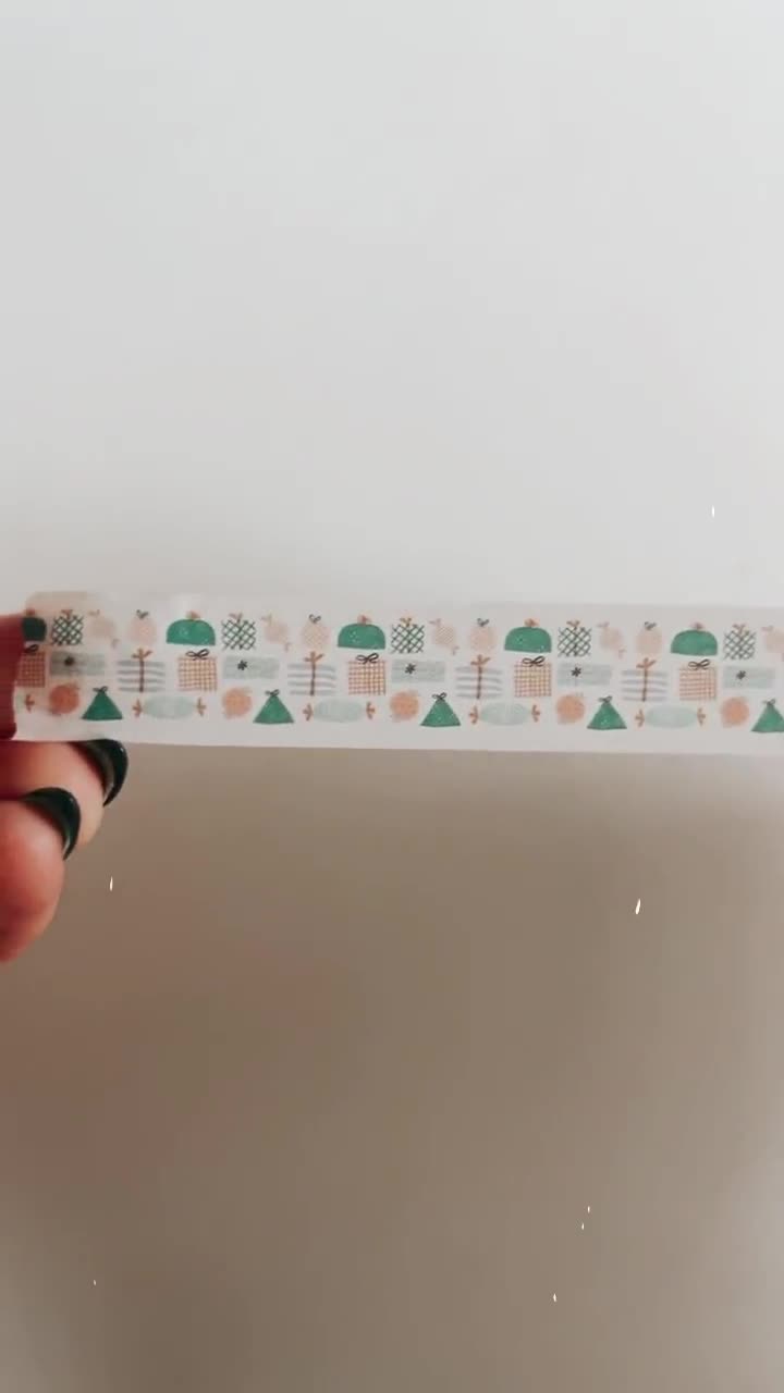 White Ink PET Christmas Tapes, Craft Tape, Rainbow Flag Snowflake Gift  Snowy Pine Trees Reindeer Blessing Deco Tape for Gift Wrapping 
