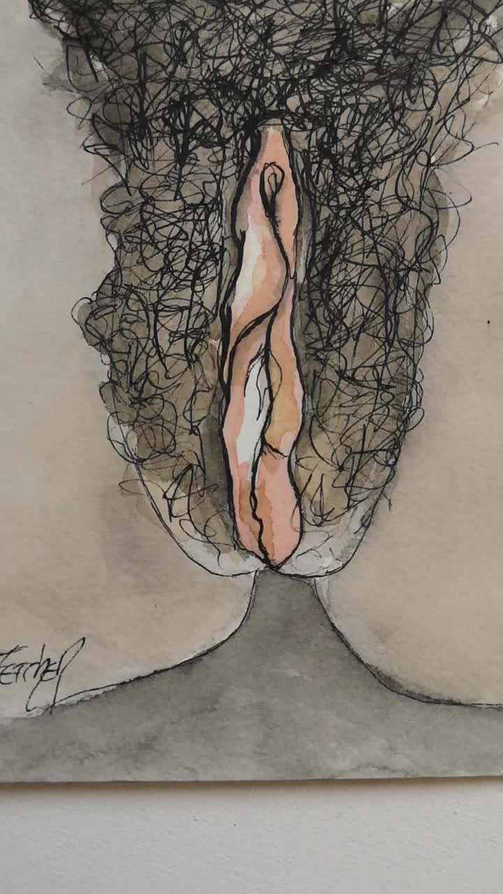 Arte Vulva Erótica. Desenho Yoni feito à mão de uma arte de vagina peluda -  Etsy Portugal