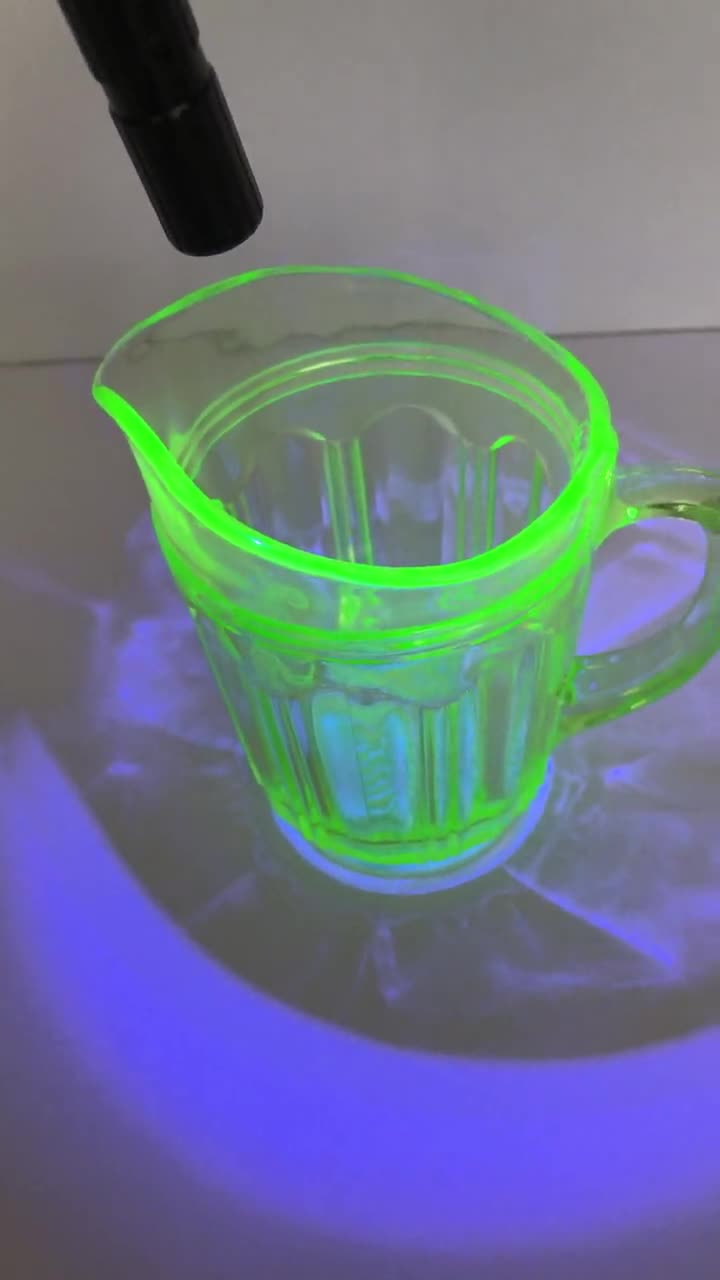 Green Uranium Glass Coin Dot Pitcher – Williamsburg Antique Mall