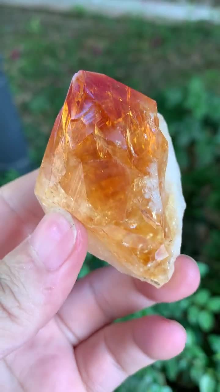 Citrine quartz raw with rainbow 2024 agate base 243 carats