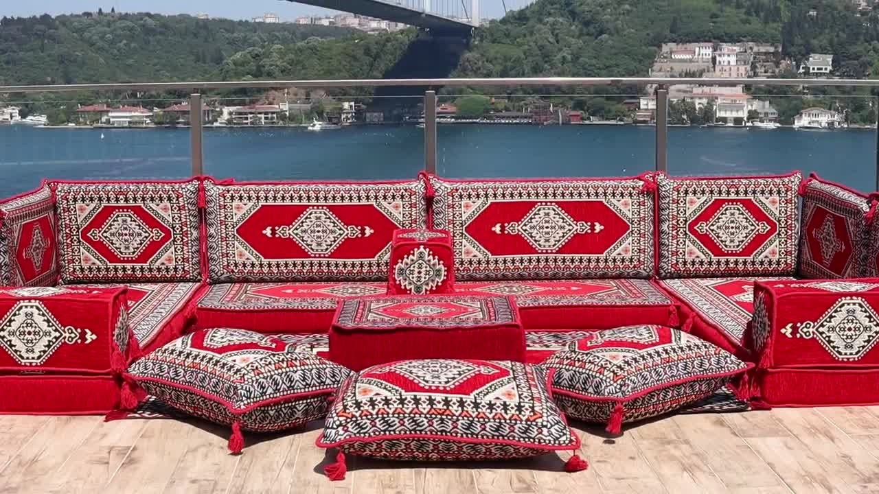Juego de asientos de piso de sofá árabe gris de 8 de espesor, sofá de  paleta, cojines de piso, sofá seccional, Majilis árabe, sofá otomano, Jalsa  árabe -  México