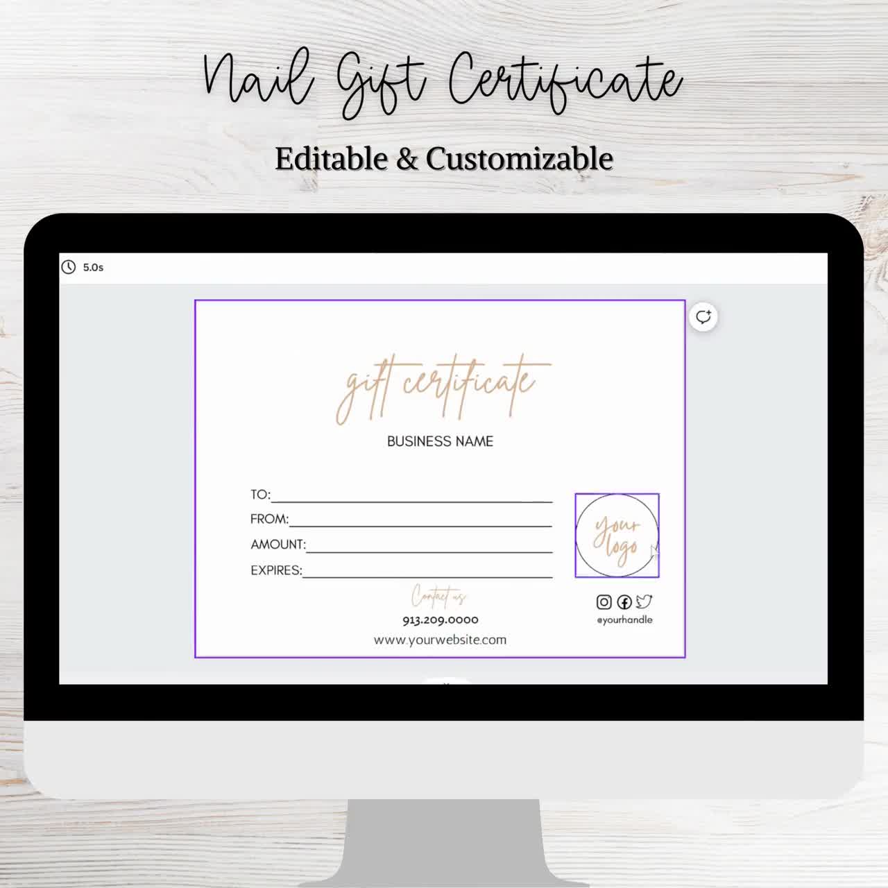 Page 2 - Free, custom printable hair salon gift certificate templates |  Canva