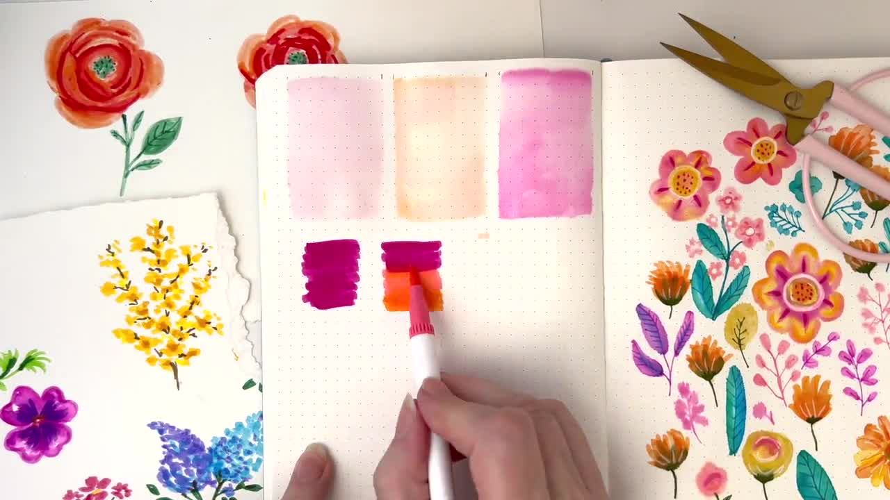 PRIMROSIA 100 Dual Tip Watercolor Markers In J Basford Planner - Do They  Bleed Through? 