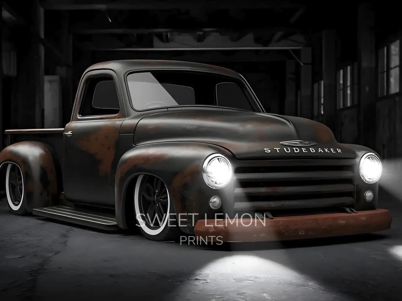 Rat Rod Truck Print, Rusted Truck Print, Hot Rod Vintage Pickup