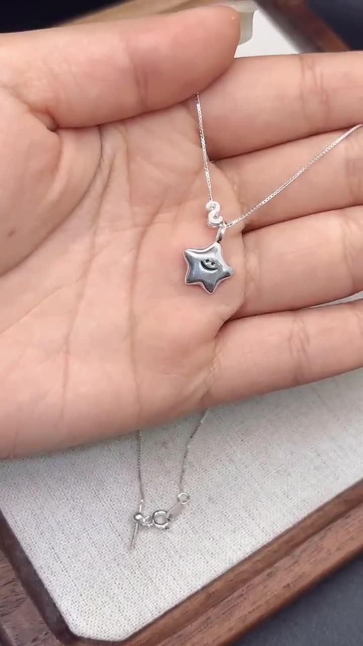 NENALINA Collana Con Ciondolo Stella In Argento Sterling 925 – Fatto A Mano, Lucido Spazzolato, Catena Con Moschettone - copertina