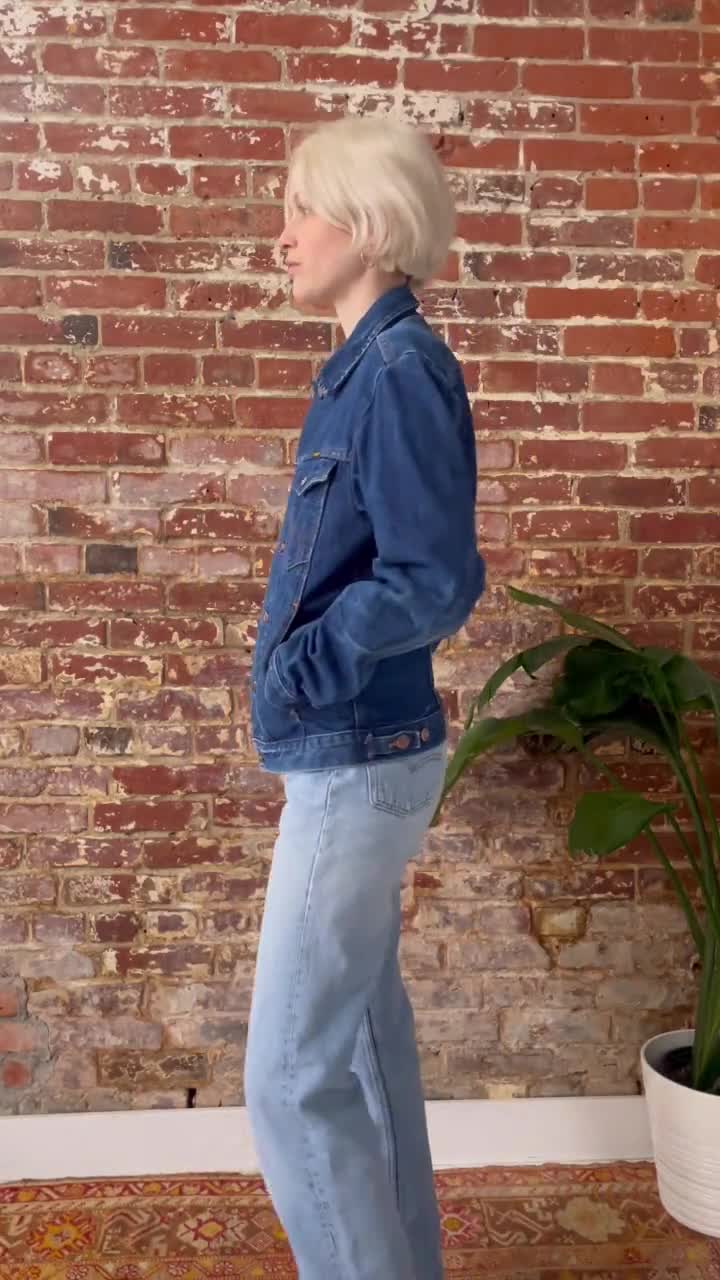 Vintage 1980s Wrangler Dark Wash Denim Jacket - Wrangler