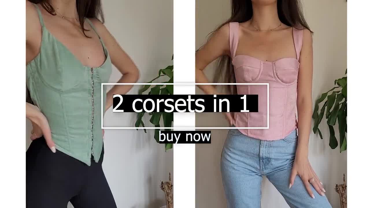 double pack of corset top sewing patterns, XS-XL