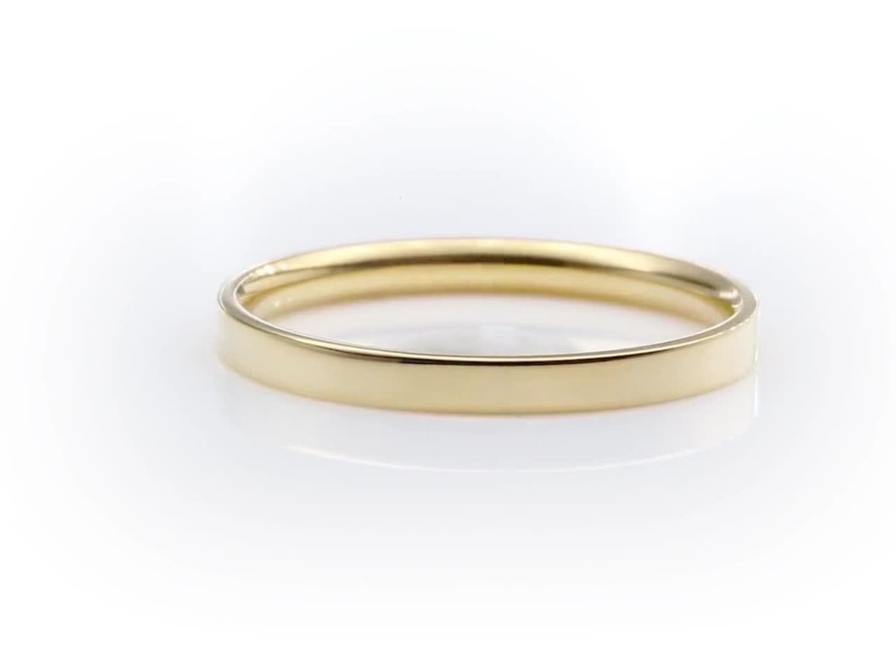 Comfort Fit Band Flat Wedding Band Gold Wedding Ring 2.5mm Gold Band Flat  Edge Ring Comfort Fit Interior Straight & Narrow Comfort Fit Band 