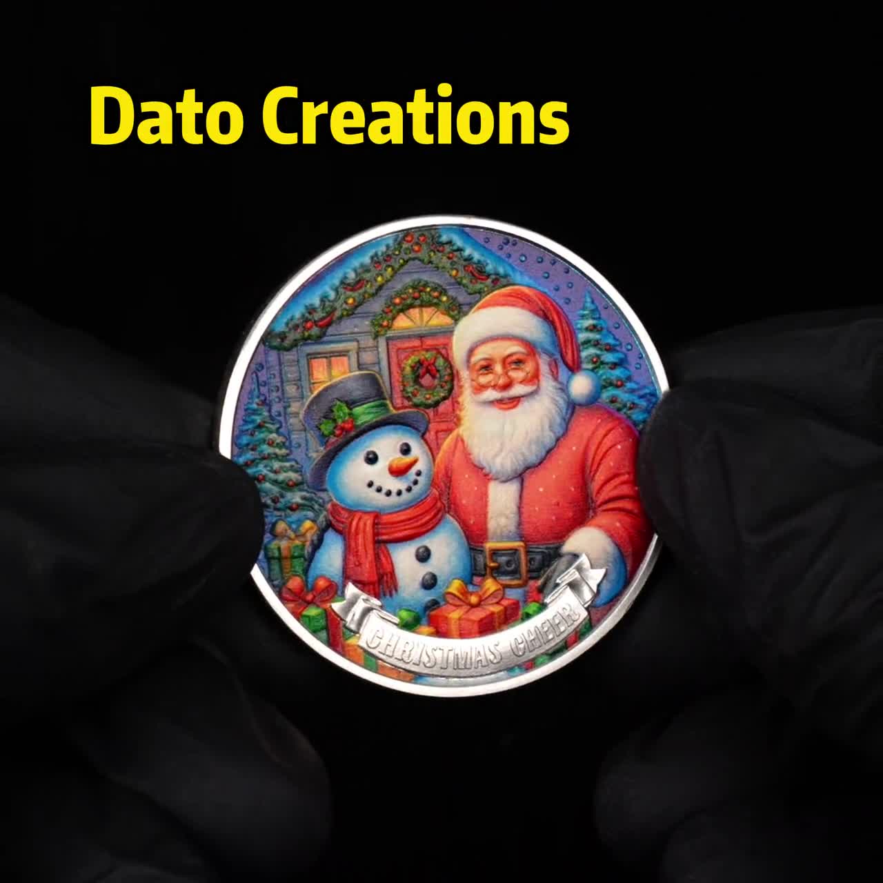 クリスマス記念コイン：サンタと雪だるまのホリデー記念品