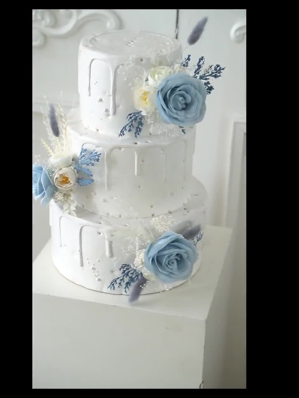 Set di decorazioni per torta nuziale con fiori rossi: decorazione rustica boho - Italia